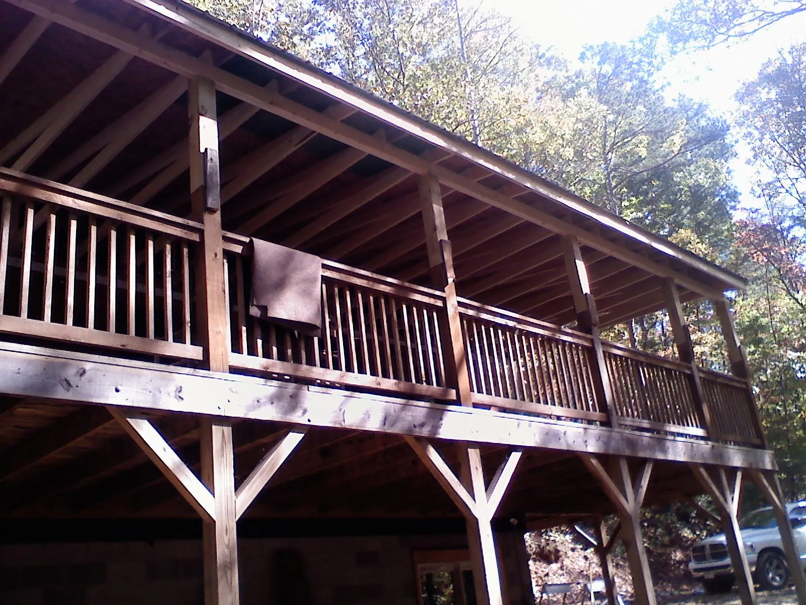 Timber framing under a new elevated porch and deck — Roof Leak Repair in Goode by Roofing Brothers